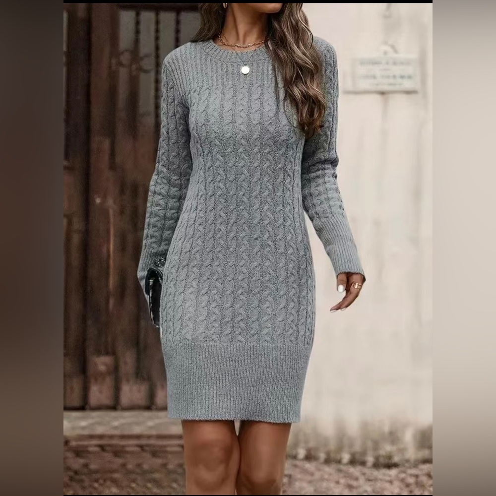 Zara dress for women size S color gray good condition long sleeve